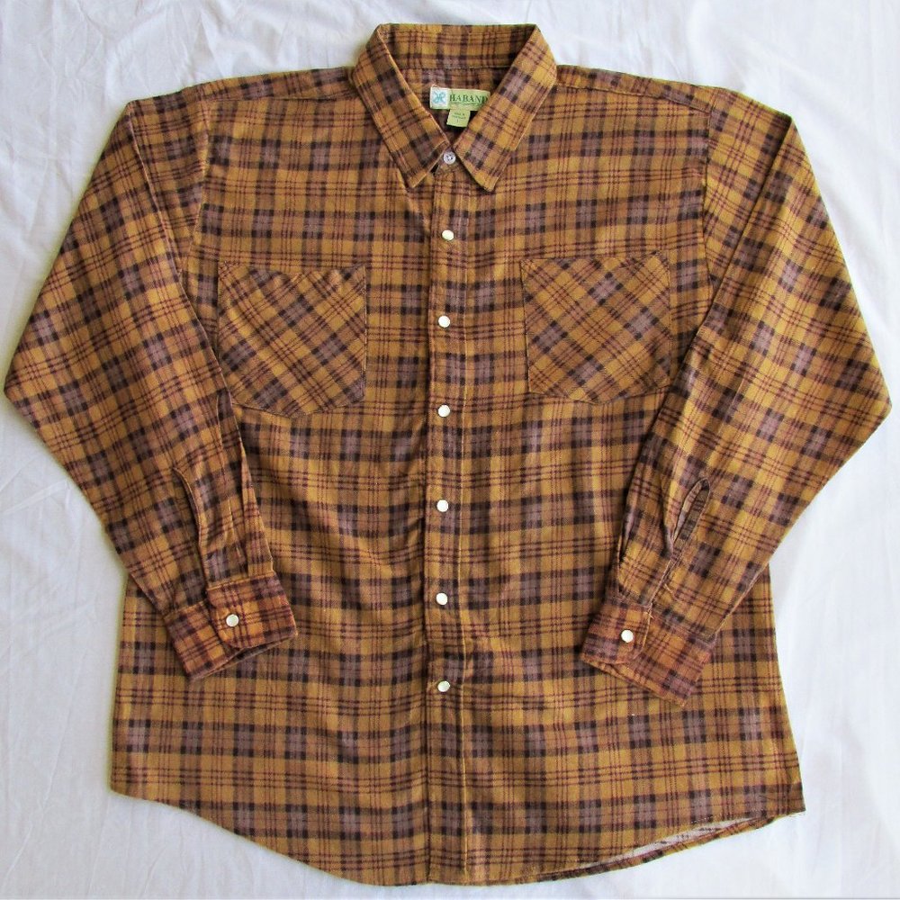 Haband Men's Cotton Flannel Western Shirt Size Large